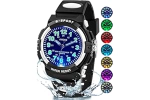 Juboos Kids Watch Analog for Boys Girls, Childrens Waterproof Soft Strap Kids Time Teaching Quartz Wristwatch for Ages 5-15