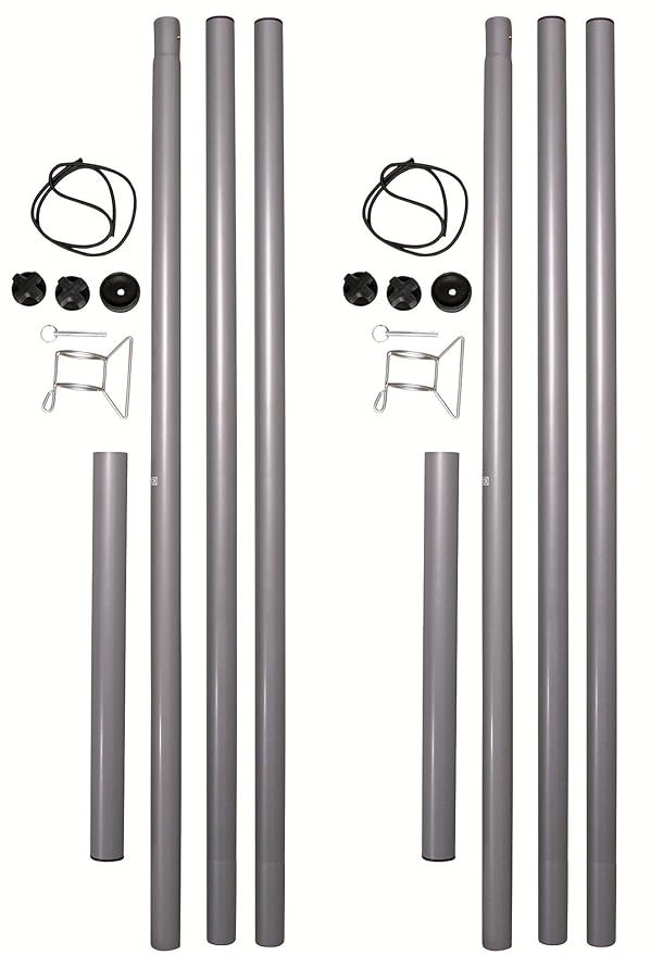Unbekannt Sonnensegel Stahlmast Mast Set Segel Sonnensegelmast Sonnensegelpfosten (2X MastSet)