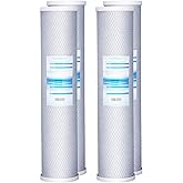 Geekpure 20 Inch Carbon Block Water Filter Reduce Chlorine Taste Odors for Whole House Filtration- 4.5 Inch x 20 Inch -5 Micron-Pack of 4