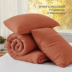 Bedsure King Size Comforter Set, Burnt Orange Soft