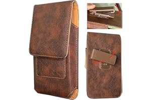 360 Rotating Leather Phone Holster with Belt Clip, Phone Holder for iPhone 17,17 Pro, 16, 16 Pro, 15, 15 Pro, 14, 14 Pro, 13,