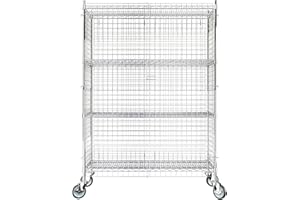 Krollen Industrial 18"x48"x70" Metal Wire Chrome Security Heavy Duty Commercial NSF Certified Storage Unit | Mobile Wire Security Cage Kit