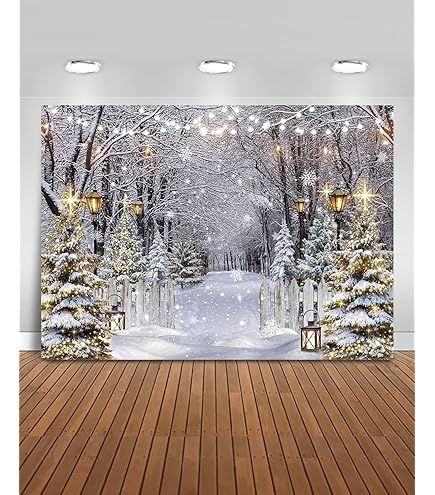 CORFOTO Toile De Fond D'hiver 3 X 2 M Sur Le Thème Des Champs De Neige Blancs Et Des Montagnes Forestières Bleues Pour Noël, Enterrement De Vie De Jeune Fille, Mariage, Portrait