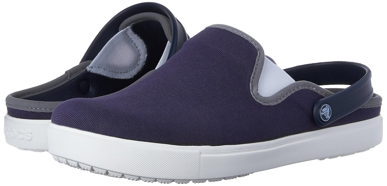 crocs unisex citilane canvas navy/white clogs