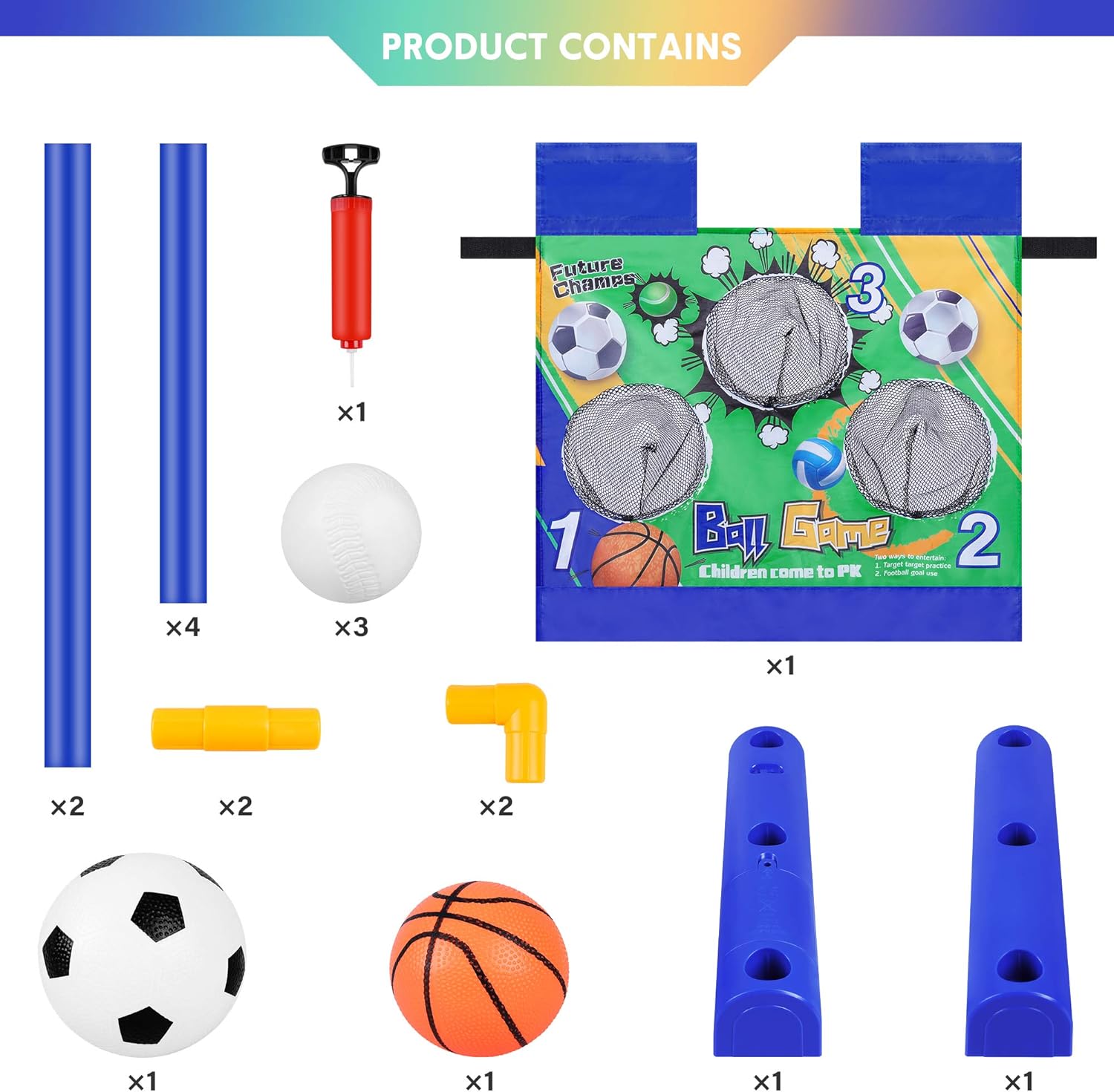 Electric Moving Football Goal Net Set, Football Target Toss with Footballs and Pump,Interactive Training Game Toys for Indoor Outdoor Sports Ball Game, Gift for Boy Girl 3 4 5 6 7 Year: Toys & Games