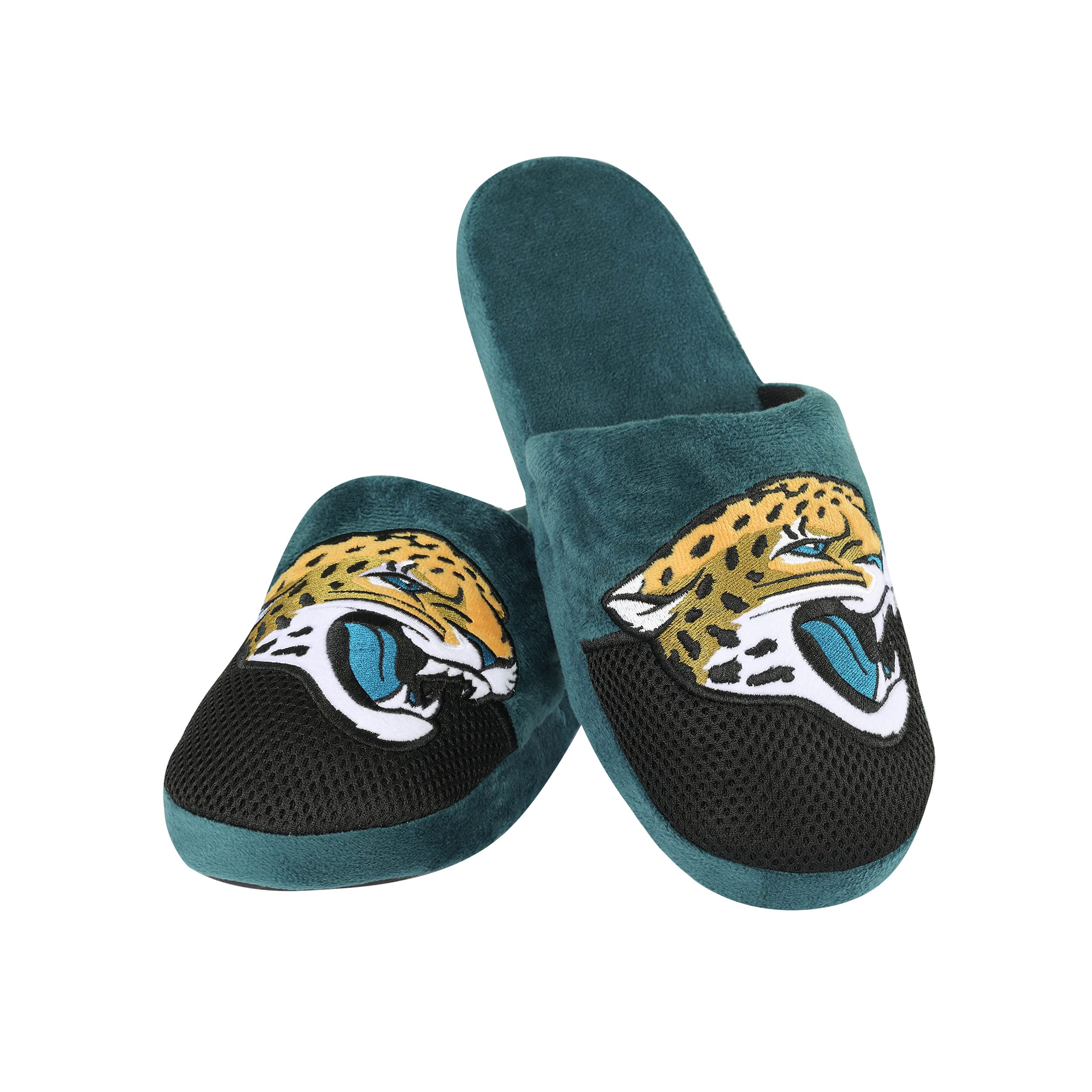 FOCO Jacksonville Jaguars NFL Mens Logo Staycation Slippers - L Image