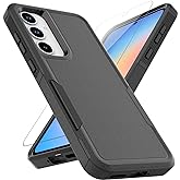 for Samsung Galaxy A35 5G Case: Dual Layer Protective Heavy Duty Cell Phone Cover Shockproof Rugged with Screen Protector - Military Protection Bumper Tough - Samsung Galaxy A35 5G 2024, Black