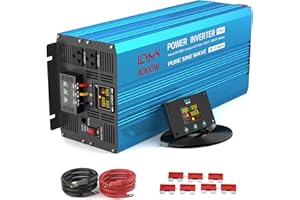 4000 Watt Pure Sine Wave Power Inverter DC 48V to 110/120V AC with 2 AC Charger Outlets and Wiring Terminal 8000W Peak Car So