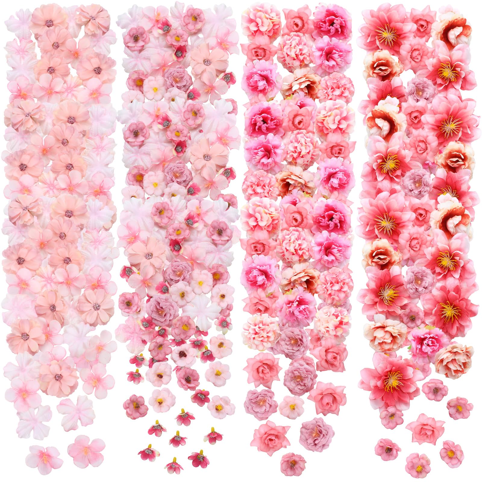 Photo 1 of Geosar 120 Pcs Small Flowers for Crafts Mini Faux Flowers Artificial Silk Fabric Floral Arrangement Decorations for DIY Wreath Bouquets Wedding Bridal Baby Shower Home Decor(Pink,Cozy Style)