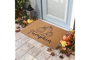 Stranthother Thanksgiving Pumpkin Doormat Coir Outdoor Farmhouse Decor Door Mats for Front Door Non-Slip Floor Mats Autumn Fall Entrance Way Door Mats for Halloween Thanksgiving Festival Doormat