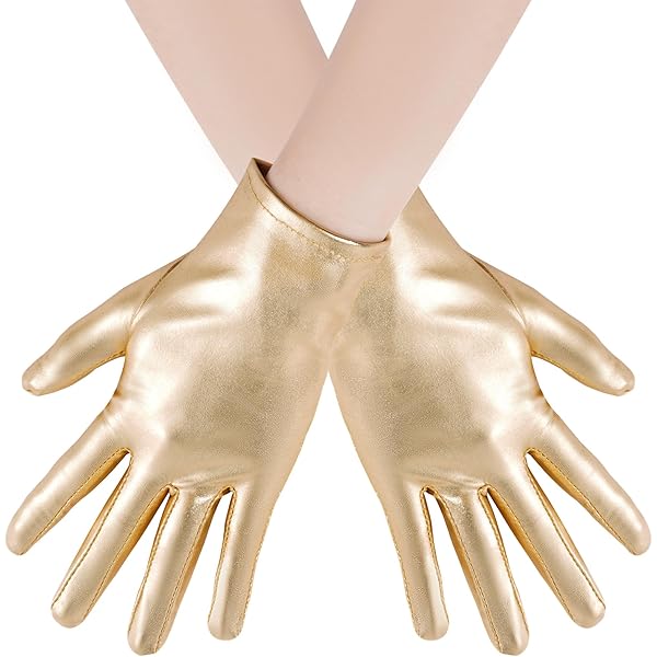 Amazon.com: Arsimus Shiny Metallic Gloves (Gold) : Clothing