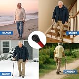 Life Healthcare Folding Walking Stick Adjustable Height Red Lightweight view 6