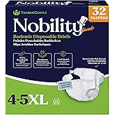 4-5xl Adult Diapers for Women and Men - Case of 32 Bariatric Disposable Briefs with Tabs and Stretchable Side Panels - 100% Breathable with Maximum Absorbency, White