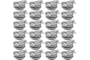 AIRTAK 3/8 Inch Clamp-Type Cable Connectors for Metallic Conduit, Silver-Zinc Plated, Heavy-Duty Cable Protection for Electrical Wires.(24Pcs)