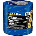 ScotchBlue Sharp Lines Multi-Surface Painter's Tape, 1.41 Inches x 60 Yards, 3 Rolls, Blue, Paint Tape Protects Surfaces and Removes Easily, Edge-Lock Painting Tape for Indoor and Outdoor Use