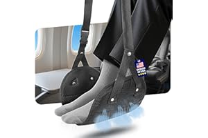JUXUJOIN Ergonomic Airplane Foot Hammock(Memory Foam)-Ultimate Comfort Foot Hammock for Plane Travel Essentials to Relax Your Feet, Portable Airplane Foot Rest with Adjustable Strap, Perfect for Long Flight