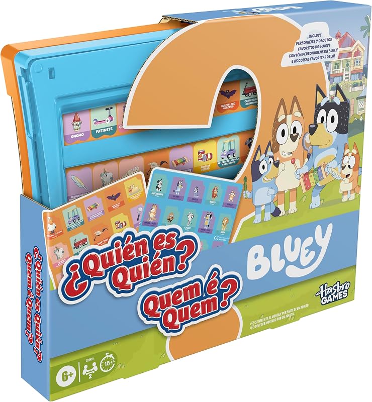 Jogo Quem é Quem para Crianças? Edição Bluey, Jogos de Tabuleiro Família & Viagem, 6+ - Versão espanhola - portuguesa