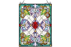 Capulina Victorian Style Window Panels - Stained Glass Suncatchers - Handicrafts for Home Window Decor