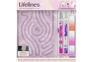 Lifelines Writing Wellness Gift Set - Scented Writing Set Includes Finger Maze Sensory Journal, 3 Scented Stacking Highlighters & 2 Lava Gel Pens - Aromatherapy & Sensory Immersion