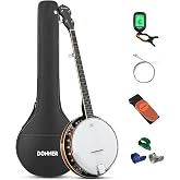 Donner Banjo Full Size 5 String Tenor Banjolele Guitar with Banjo Kit | Tuner Gig Bag, Stringed Musical Instruments for Adult Beginner，DBJ-200