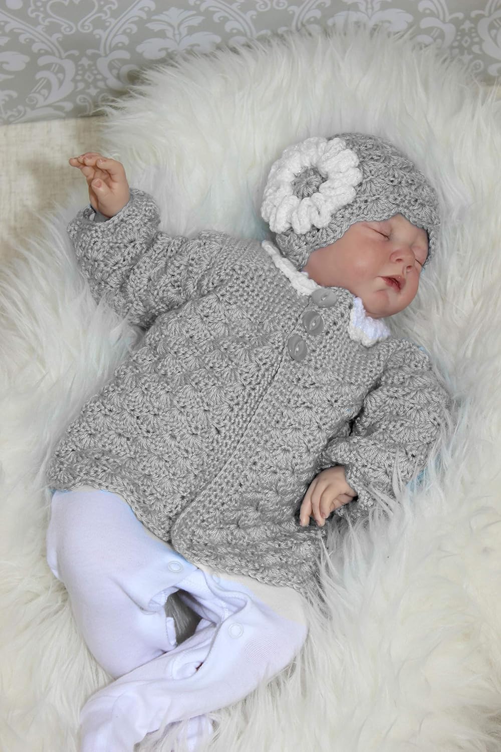 Crochet Pattern for Baby Jacket and Matching Bonnet Baby Cardigan Crochet Pattern, 0 to 3 Months and 3 to 6 Months - Image 5