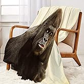 Gorilla Blanket, Gorilla Animal Blankets, Gift for Girls Gorilla Lover, 40"x50" Soft Lightweight Plush Throw Blanket for Couch Bed Sofa Decoration