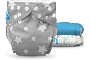 Charlie Banana Cloth Diapers, Reusable, Washable, Adjustable One Size Diaper, for Babies and Toddlers, with Absorbent Inserts - Under The Stars, 3 Pack