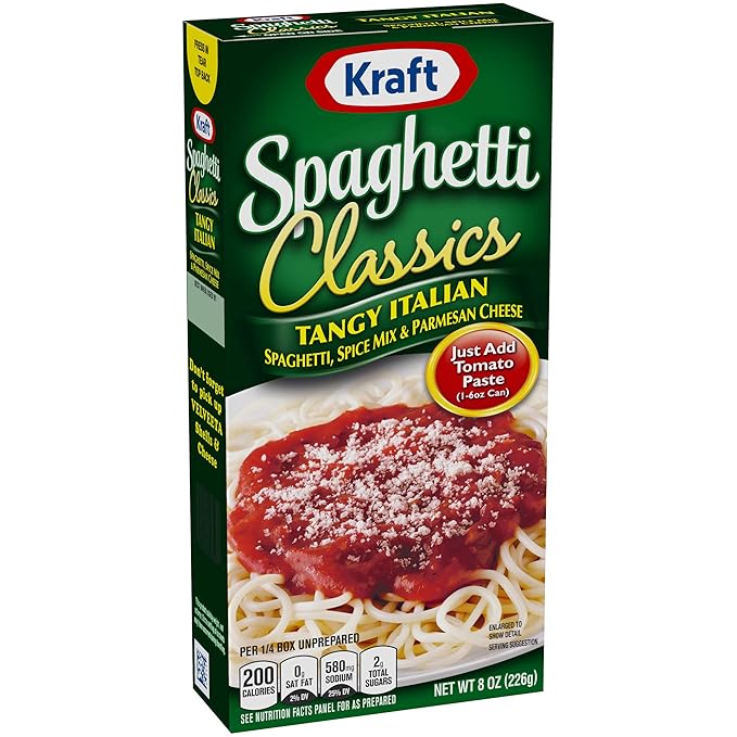 Amazon Com Kraft Tangy Spaghetti 8 Oz Boxes Pack Of 12 Grocery Gourmet Food Add the noodles and cook 6 minutes, then add the chicken and cook about 2 minutes more, until the noodles are cooked through and the chicken is warmed through. kraft tangy spaghetti 8 oz boxes pack of 12