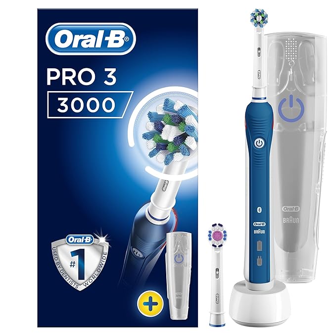 Oral-B Pro 3 3000 Cross Action Elektrische wiederaufladbare Zahnbürste von Braun mit Travel Case
