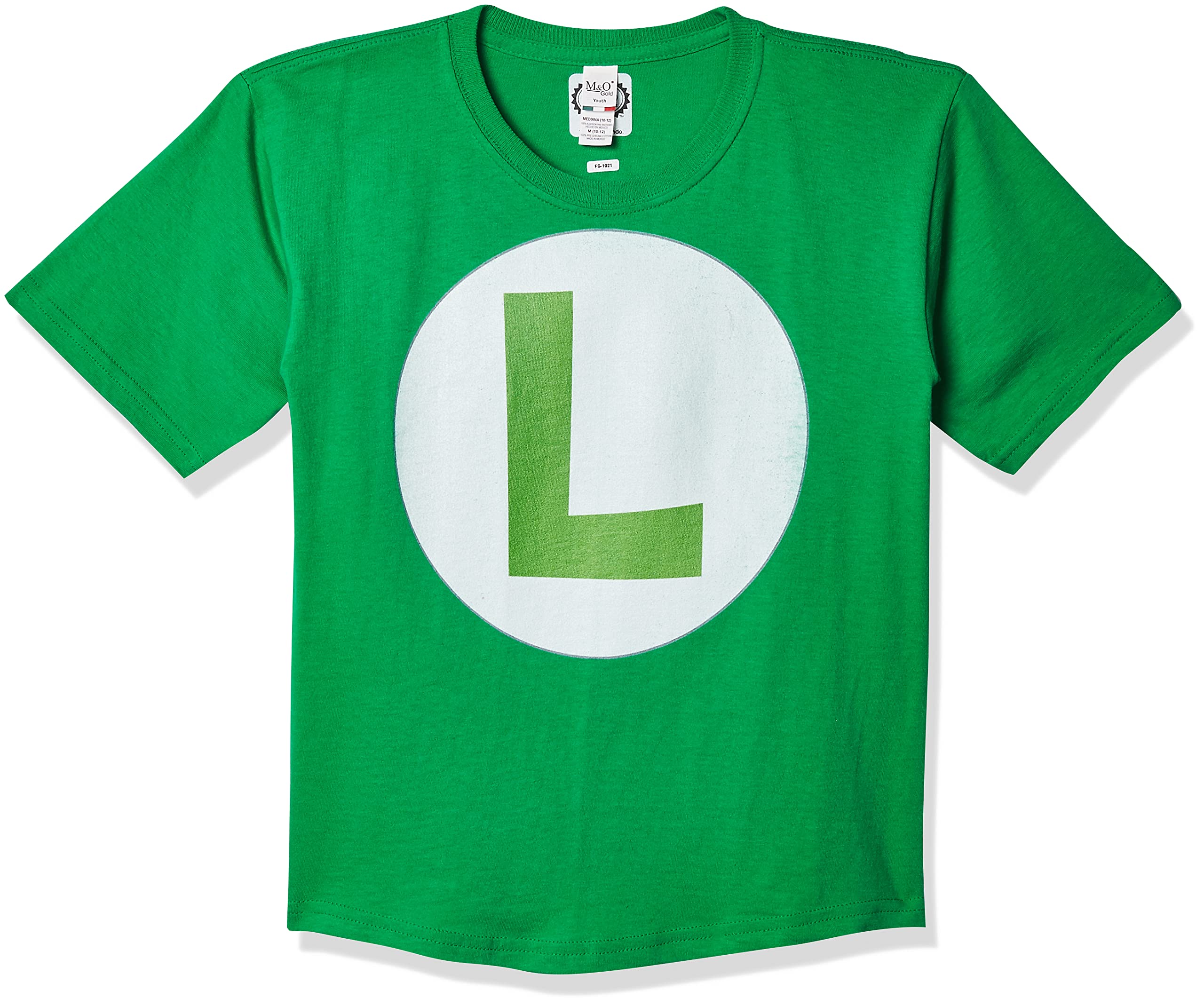 Photo 1 of Nintendo Boy's Luigi Icon T-Shirt, X-Large, Kelly