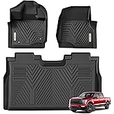 YITAMOTOR Floor Mats Fit for Ford F-150 2015-2026 & F150 Lightning 2022-2026 SuperCrew (Rear w/o U-Seat Flat Storage),TPE All Weather Truck mats, 1st & 2nd Row