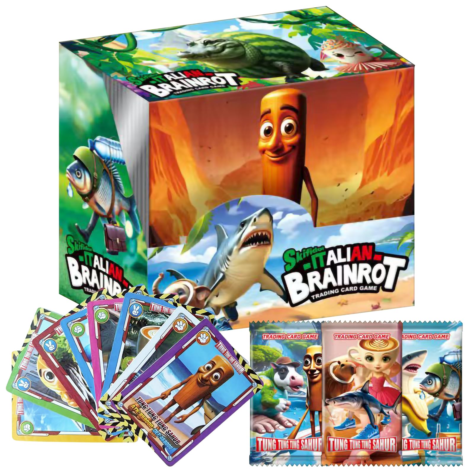 Elie&Eason 288 pcs Italian Brainrot Cards Set, Brainrot Cards Trading Card No Duplicates Fun Card Game for Teens Adults