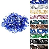 Onlyfire 10 pounds Fire Glass for Propane Fire Pit and Gas Fireplace, 1/2-Inch Reflective Firepit Glass Rocks for Fire Pit Table and Fire Bowl, Cobalt Blue
