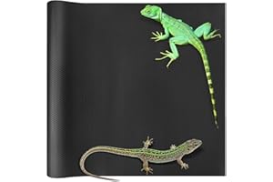 ARGCONNER Reptile Carpet, Bearded Dragon Tank Accessories Reptile Mat, Reptile Terrarium Substrate for Leopard Gecko, Lizard, Non-Adhesive Bearded Dragon Tank Flooring (17.7"X 118")