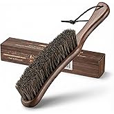 Lint Brush for Clothes with 100% Soft Horse Hair Bristle, Large Walnut Wood Handle, Lint Remover for Hat, Pet Hair, Suits, Cashmere, Wool, Velvet, Suede, Shoe