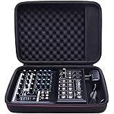 LTGEM Hard Mixer Case for Mackie Mix8 / Mackie ProFX6v3 / Behringer FLOW 8 Compact Mixer, Travel Protective Carrying Storage Bag