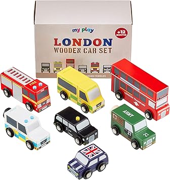 wooden car set