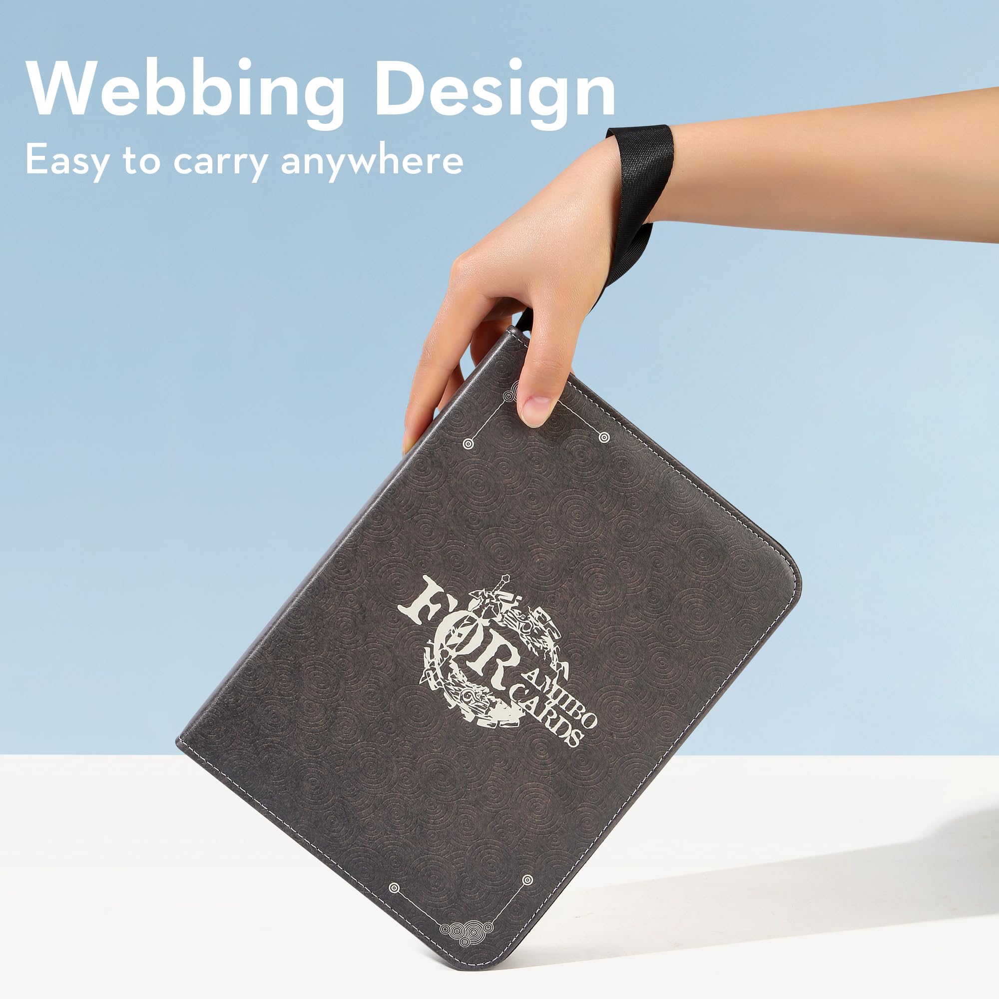 iofeiwak Mini Amiibo Card Display Album, Brown, 0.82x1.22 inch, Faux Leather, Waterproof, 20 Sleeves Included