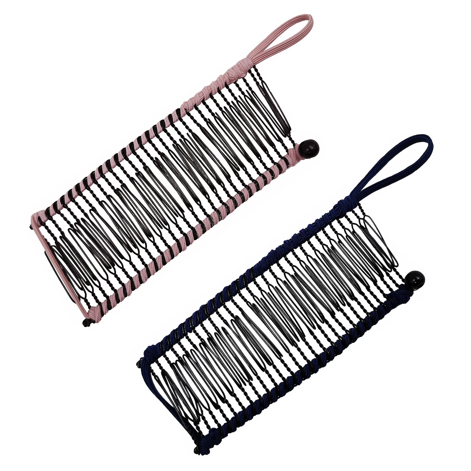 2Pcs Banana Clip 30 Teeth Hair Comb Non-Slip Stretch Vintage Clincher Combs for Thick Curly Wavy Hair Styling Accessories