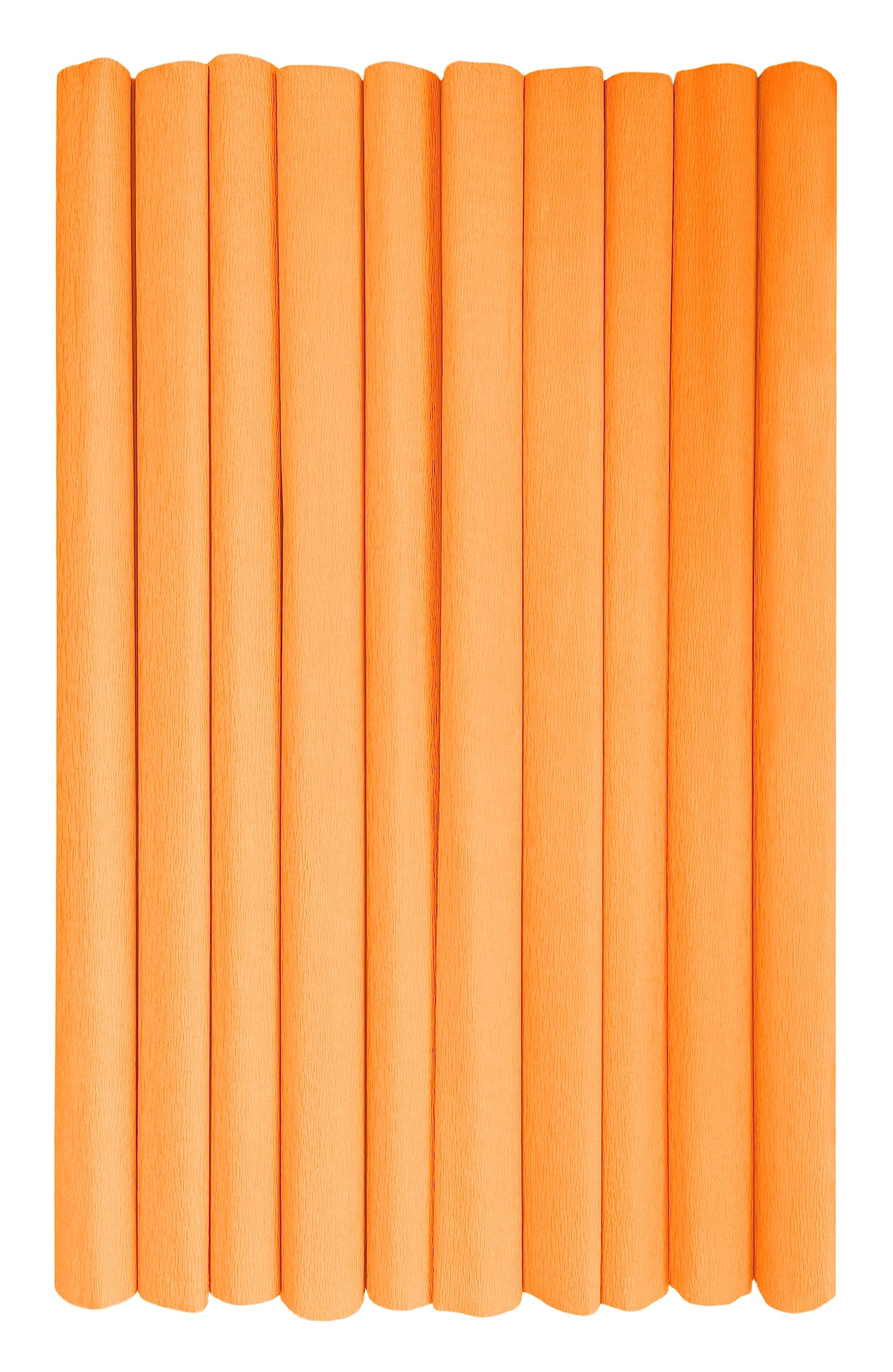 Interdruk - Crepe Paper Rolls for Kids, DIY and Decorations - Pack of 10 Reels (50cm x 200cm, 28g/m2) - 05 Light Orange