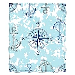 Levens Nautical Anchor Compass Blanket Gifts for