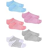 Sintege 5 Pairs Stripe Toe Socks Colorful Finger Socks for Women Girl Supplies