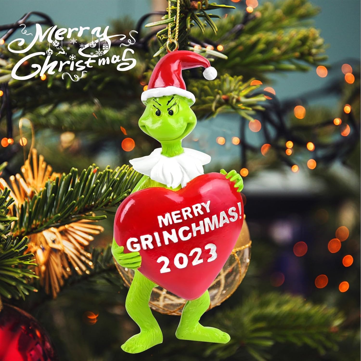 Ornaments - 2023 Christmas Ornaments, 3D Christmas Hanging Ornament, Funny Christmas Tree Decorations, Hanging Accessories Outdoor Indoor Decor, Gift for Friends Families Neighbors (Green)