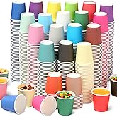 Suclain 1200 Pcs 3 oz Small Colorful Paper Cups Mouthwash Cups Disposable Mini Bathroom Cups for Hot Beverages Coffee Birthday Party Picnic BBQ Supermarket Wedding Travel DIY Event, 20 Assorted Colors
