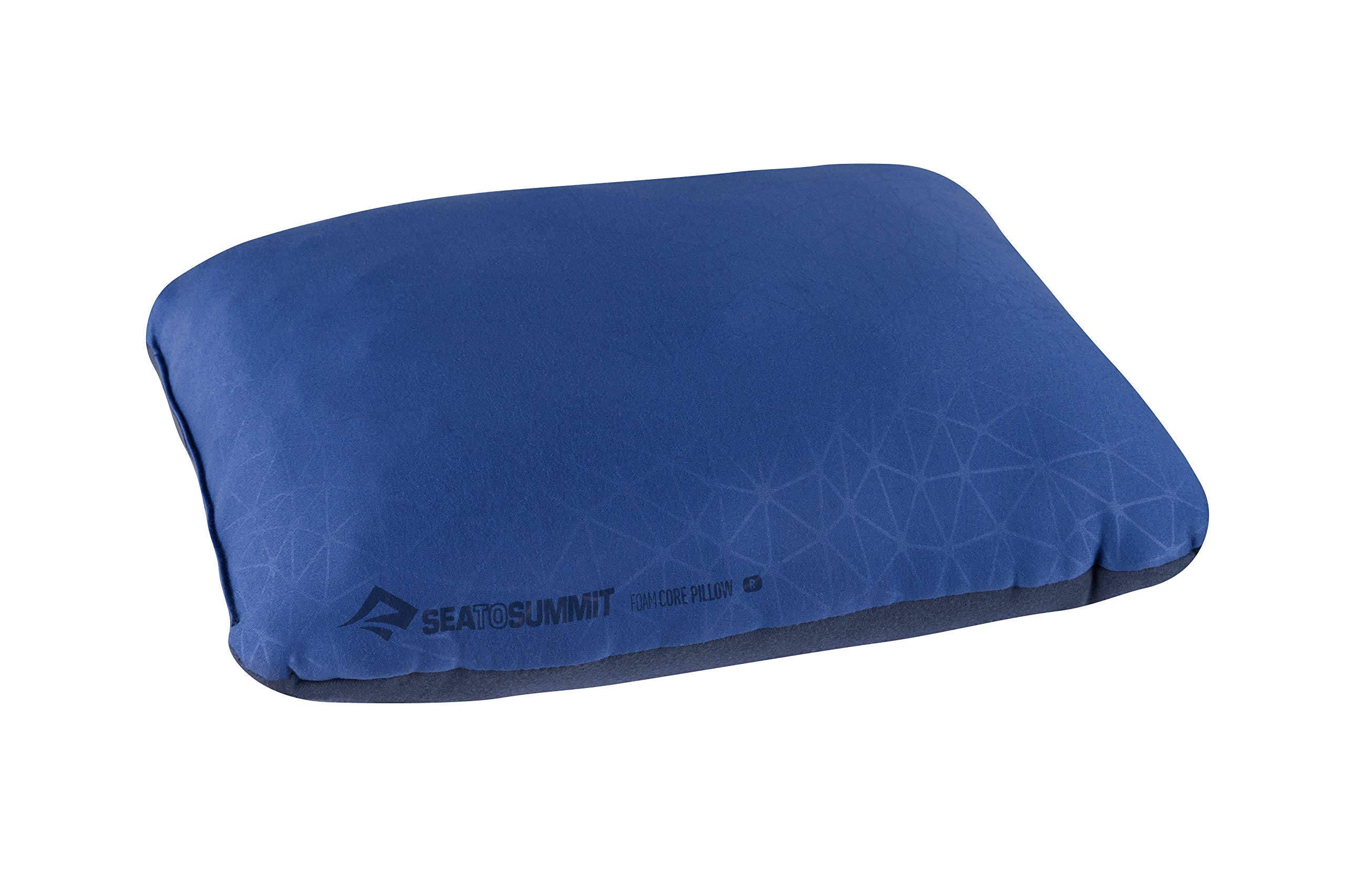 SEA TO SUMMIT - Foam Core Pillow R - Travel Pillow Just Like Home - Soft Fabric & Upcycled Foam - Lock System - Rolling Closure With Integrated Pocket - For Camping - 34 x 24 x 13cm - Navy Blue - 220g