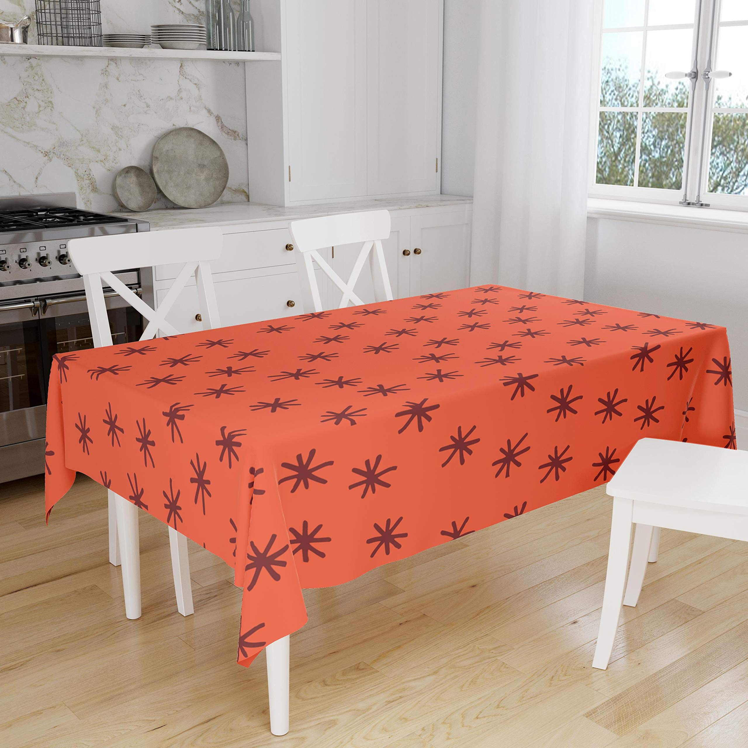 Bonamaison Kitchen Decoration, Tablecloth, Orange Bordeux, 140 x 160 Cm - Designed and Manufactured in Turkey