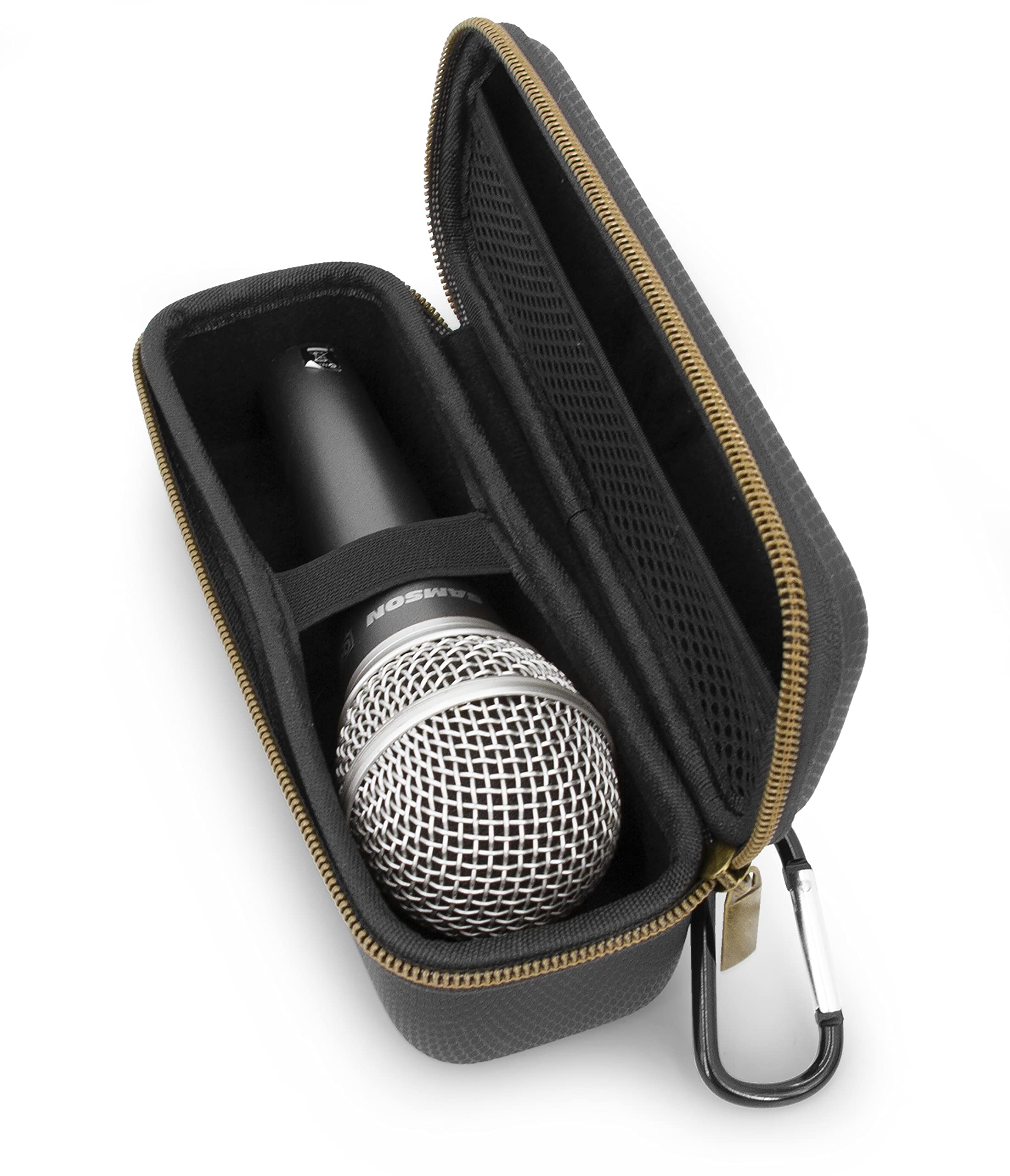 CASEMATIX Single Microphone Case – Fits Shure SM58, SM48 & Dynamic Handheld Wired Microphones up to 6.75” – Ultra-Compact Carry Case for Vocal, Singing & Stage Mics