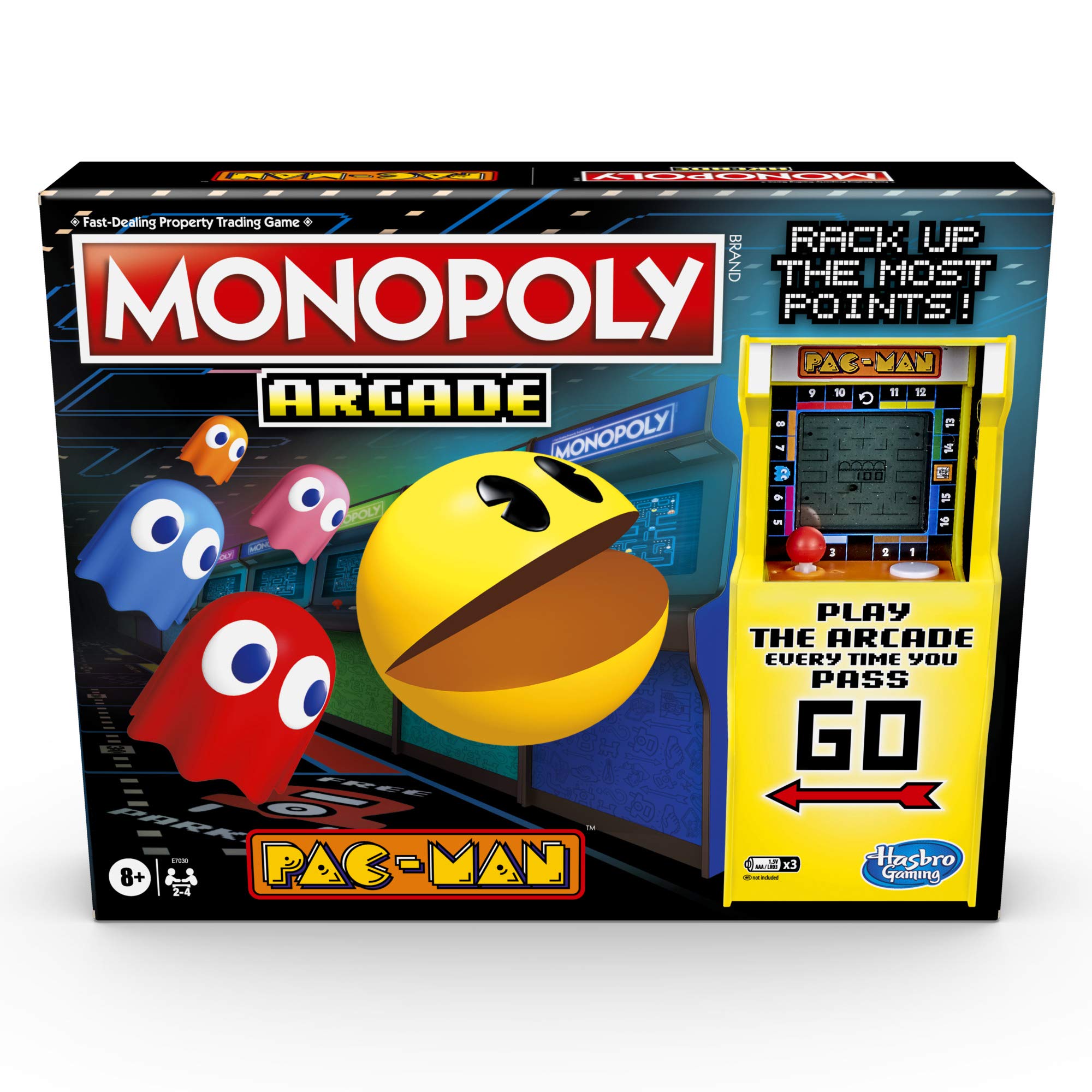 Monopoly Arcade Pac-Man Game; Monopoly Board Game for Children Aged 8 and Up; Includes Banking and Arcade Unit
