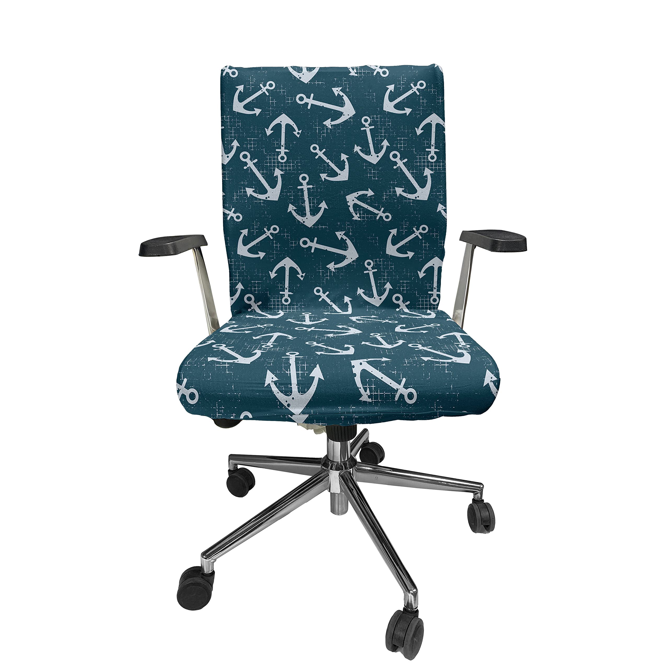 Ambesonne Nautical Office Chair Cover, Marine