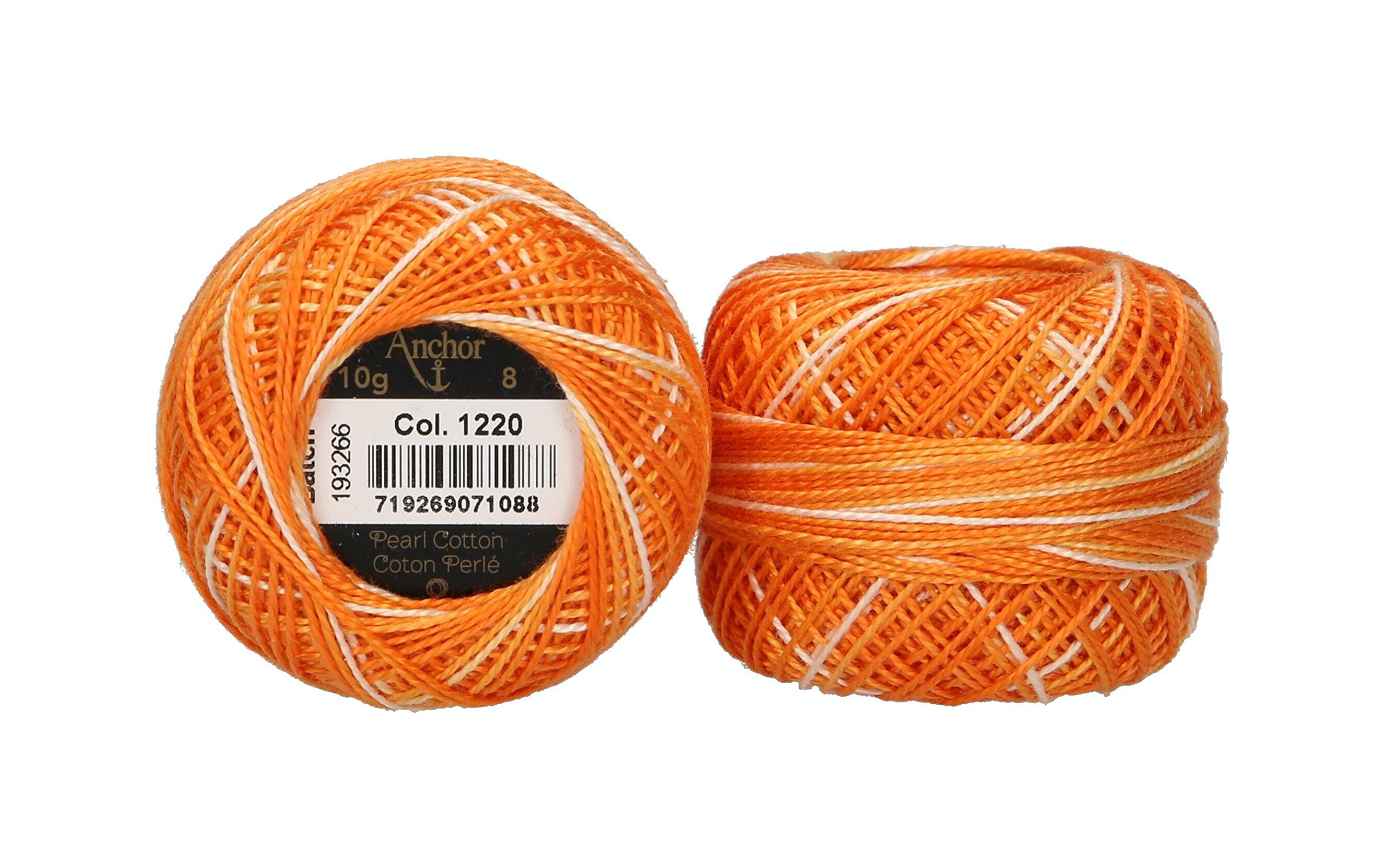 Anchor 4591008-01220 Embroidery Thread, 100% Cotton, 1220, Thickness 8, 82 m, 16 g